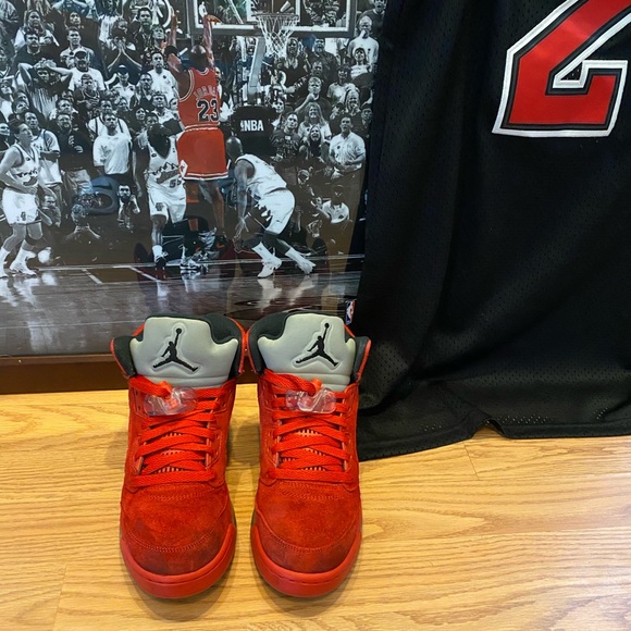 air jordan 5 retro bg red suede